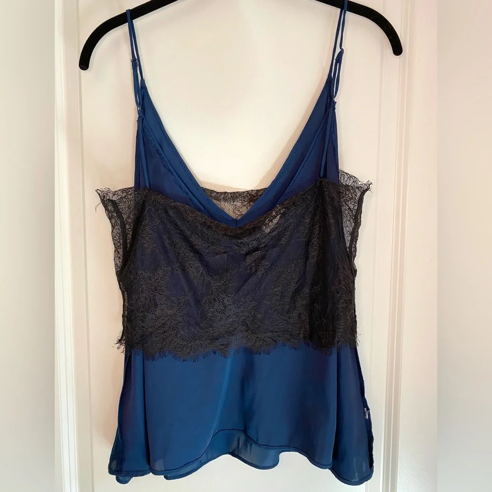 Free People Lace Bralette Tank Navy/Black Size XS